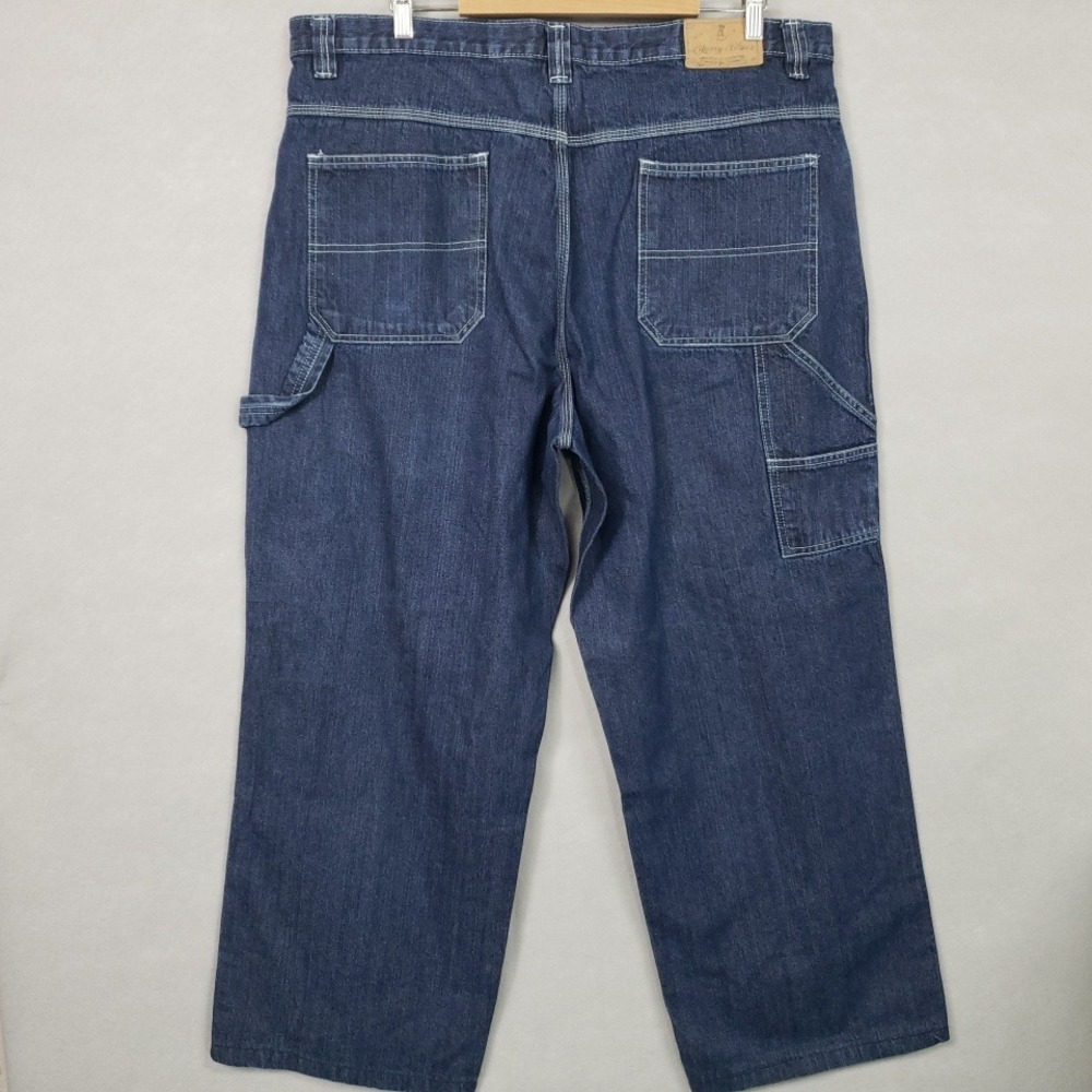 Liberty Blues‎ Mens 42x30 Carpenter Jeans Dark Wash Blue Relaxed Fit Workwear